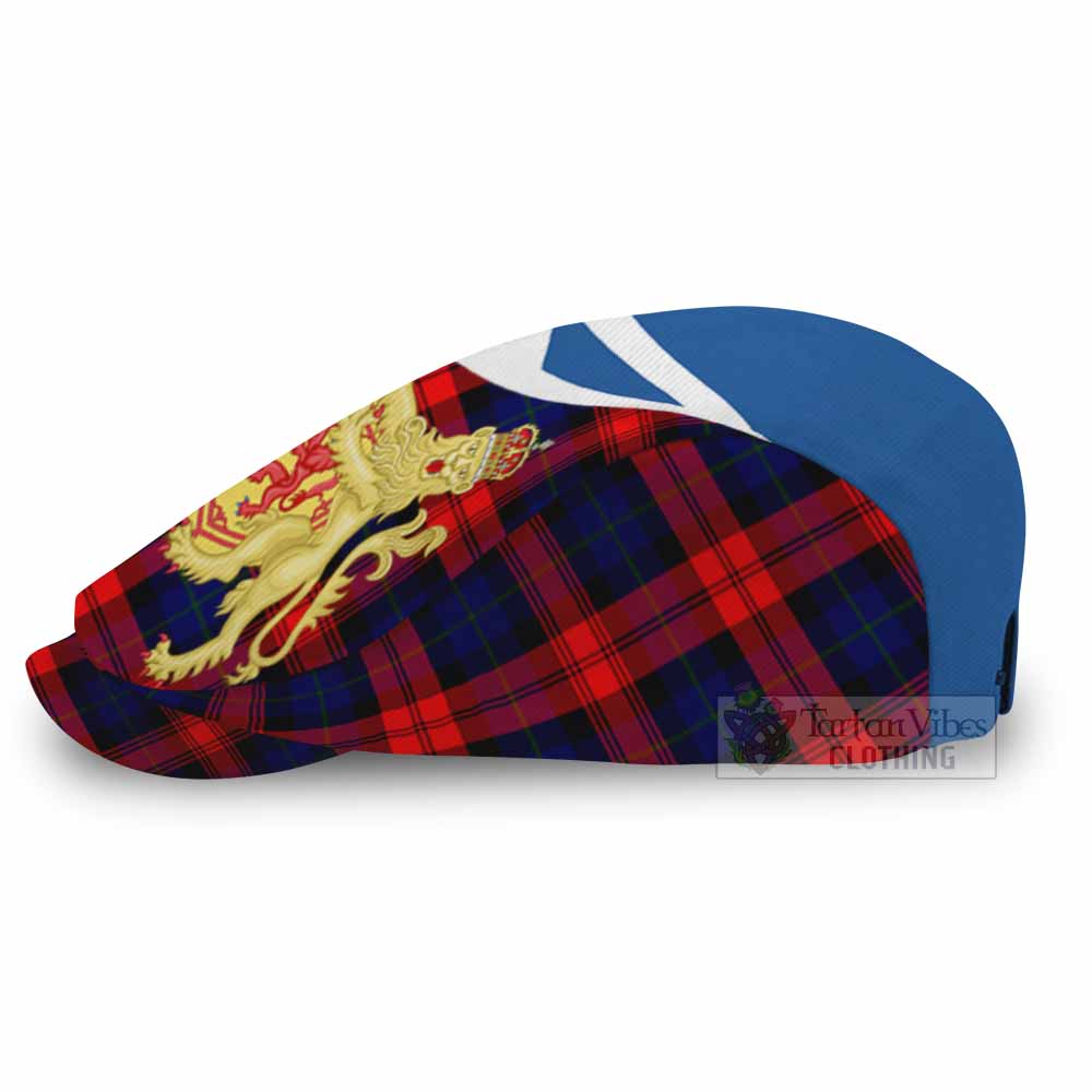 McLaughlin Tartan Lion Rampant Flat Cap, Jeff Cap Classic Scottish Style