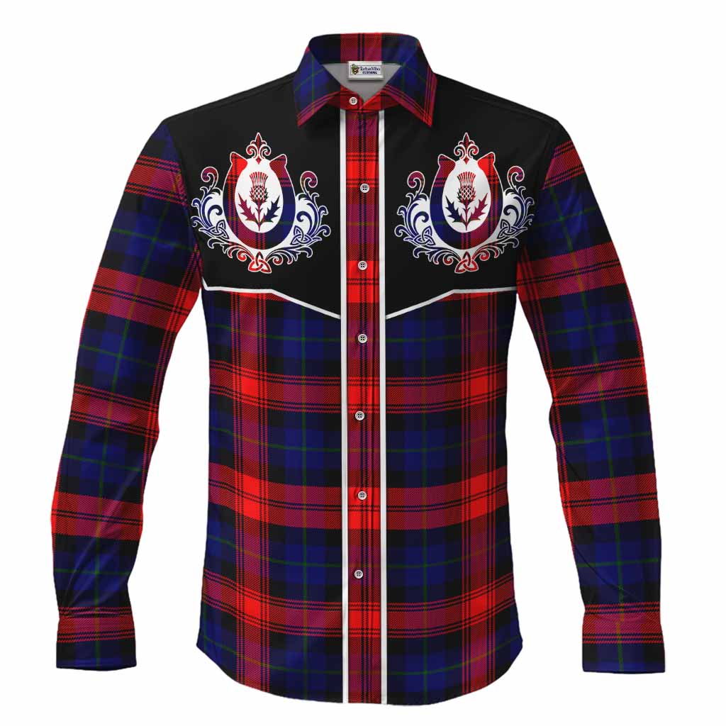 McLaughlin Tartan Long Sleeve Button Shirts Horseshoe Ornament Men's Shirt S - Tartan Vibes Clothing