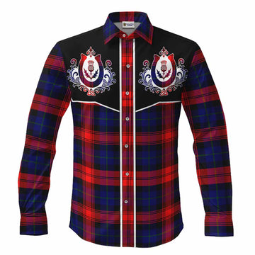 McLaughlin Tartan Long Sleeve Button Shirts Horseshoe Ornament Men's Shirt S - Tartan Vibes Clothing