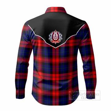 McLaughlin Tartan Long Sleeve Button Shirts Horseshoe Ornament - Tartan Vibes Clothing