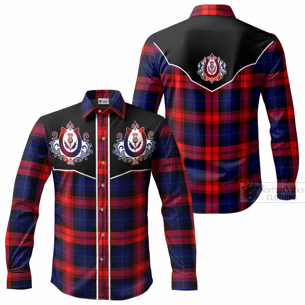 McLaughlin Tartan Long Sleeve Button Shirts Horseshoe Ornament Men's Shirt - Tartan Vibes Clothing