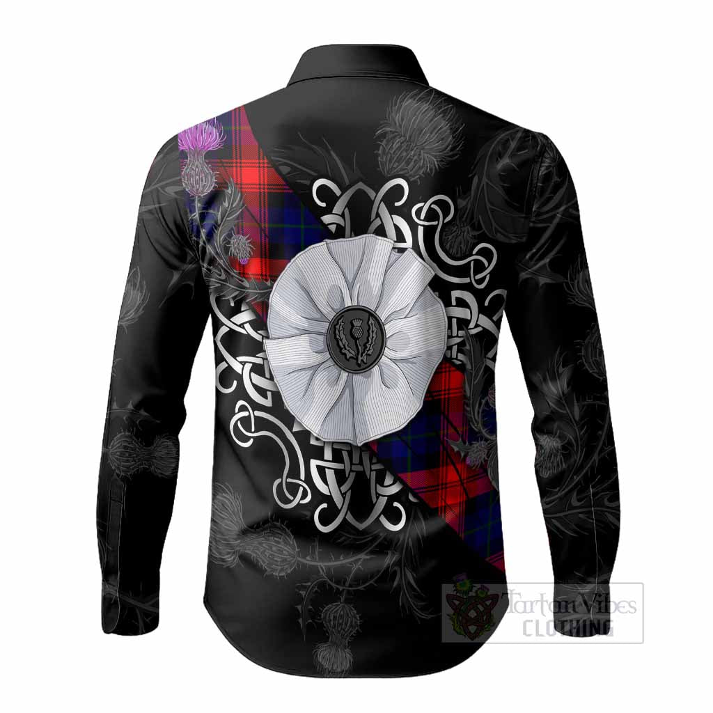 McLaughlin Tartan Long Sleeve Button Shirts Jacobite White Rose - Tartan Vibes Clothing