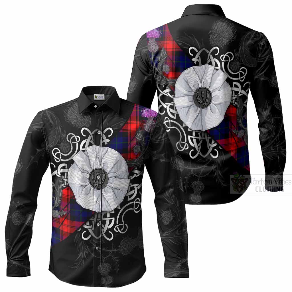 McLaughlin Tartan Long Sleeve Button Shirts Jacobite White Rose Men's Shirt - Tartan Vibes Clothing