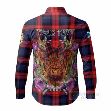 McLaughlin Tartan Long Sleeve Button Shirts Scottish Thistle Heilan Coo