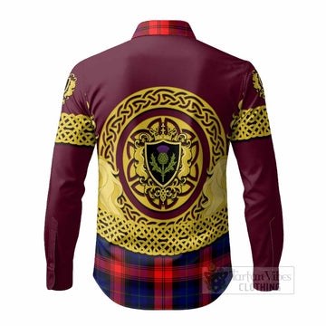 McLaughlin Tartan Long Sleeve Button Shirts Unicorn Celtic Knot And Thistle Emblem