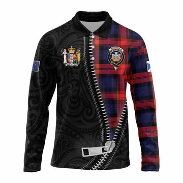 McLaughlin Tartan Long Sleeve Polo Shirt New Zealand Pattern Unique Zipper Stylized