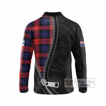 McLaughlin Tartan Long Sleeve Polo Shirt New Zealand Pattern Unique Zipper Stylized