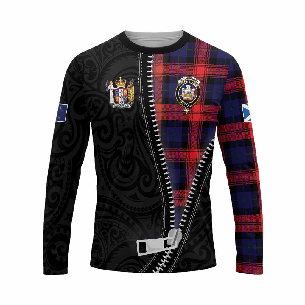 McLaughlin Tartan Long Sleeve T-Shirt New Zealand Pattern Unique Zipper Stylized