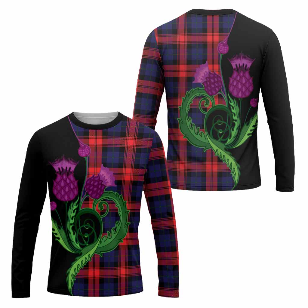 McLaughlin Tartan Long Sleeve T-Shirt Traditional Scottish Thistle