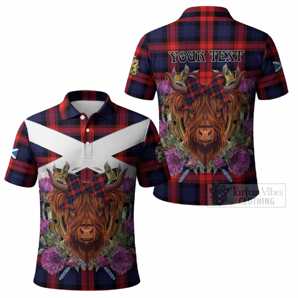 McLaughlin Tartan Polo Shirt Scottish Thistle Heilan Coo