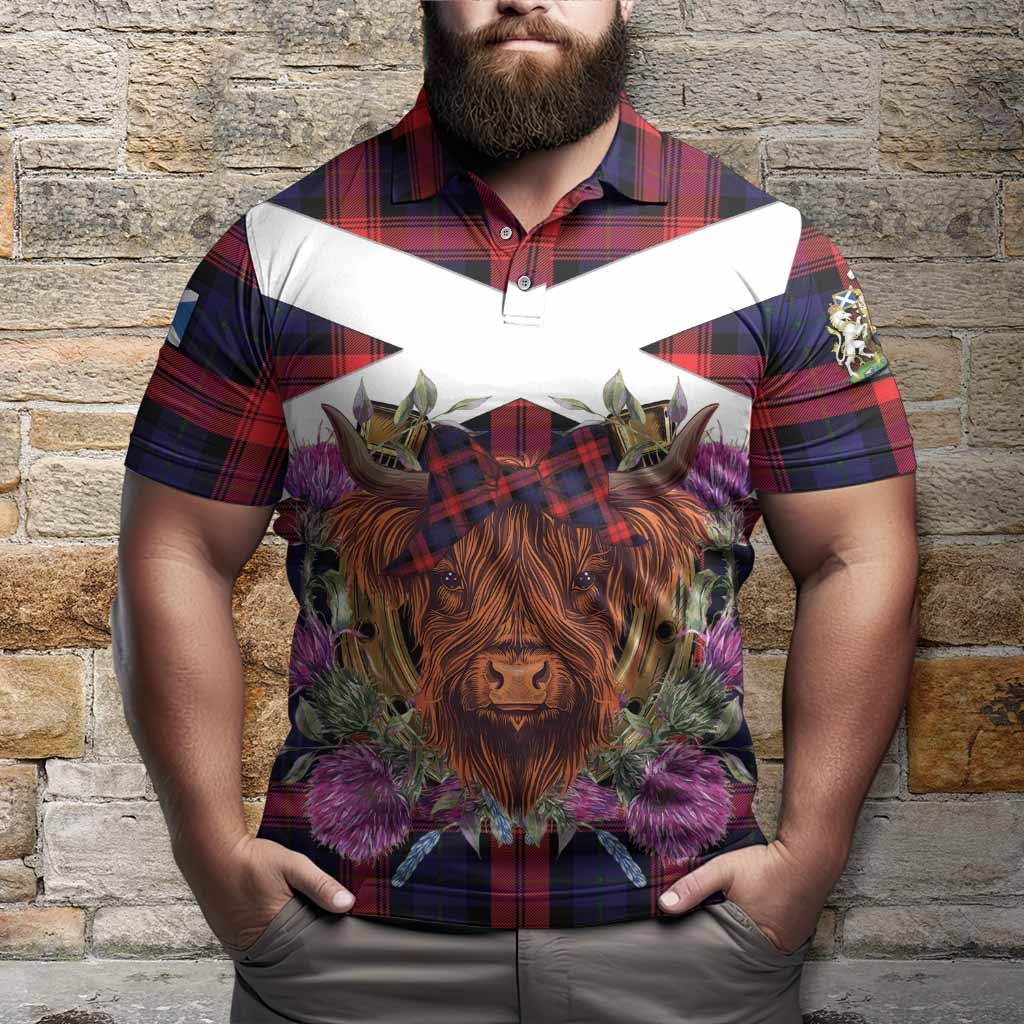 McLaughlin Tartan Polo Shirt Scottish Thistle Heilan Coo