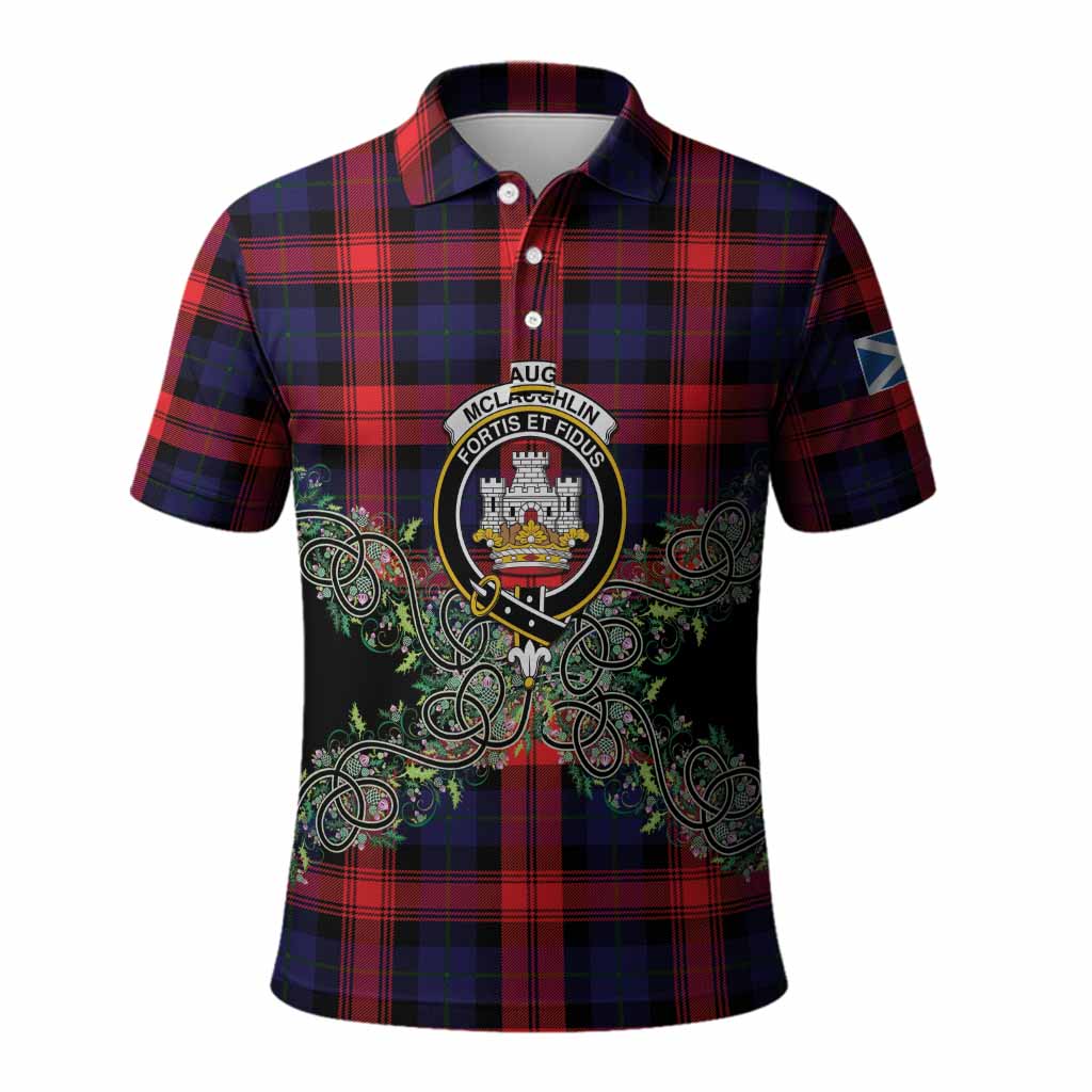 McLaughlin Tartan Polo Shirt Thistle Scottish Spirit