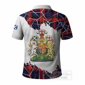 McLaughlin Tartan Polo Shirt with Family Crest and Lion Rampant Grunge Style