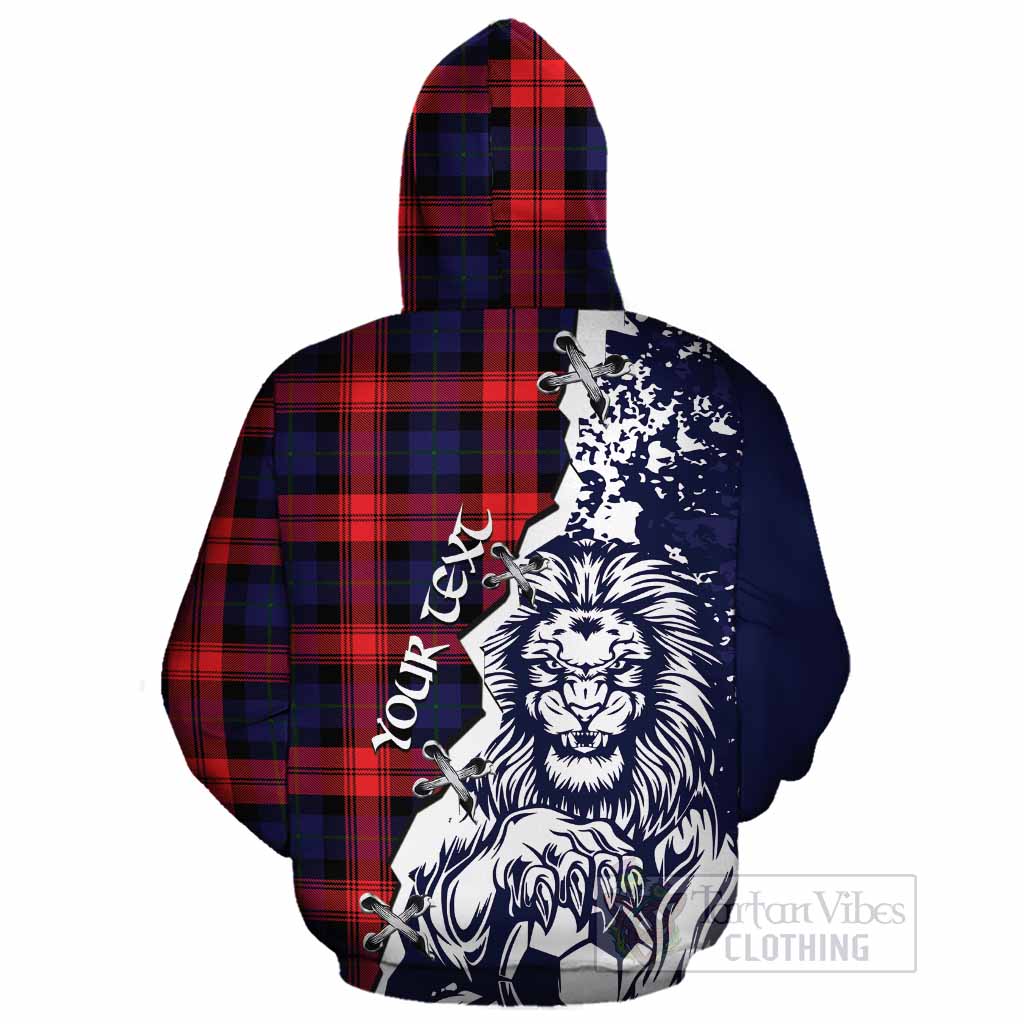 McLaughlin Tartan Scottish Cotton Hoodie Angry Lion With Soccer Ball Style