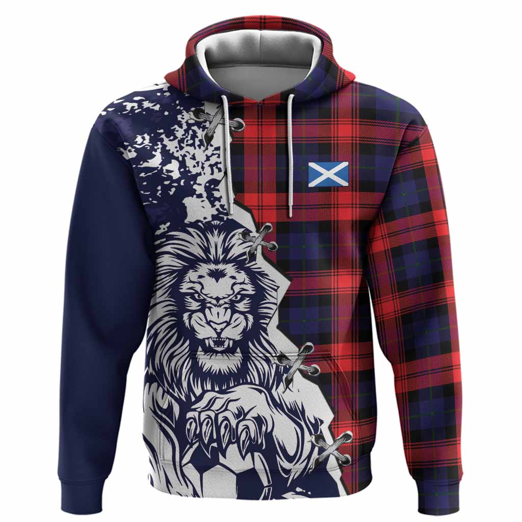 McLaughlin Tartan Scottish Hoodie Angry Lion With Soccer Ball Style