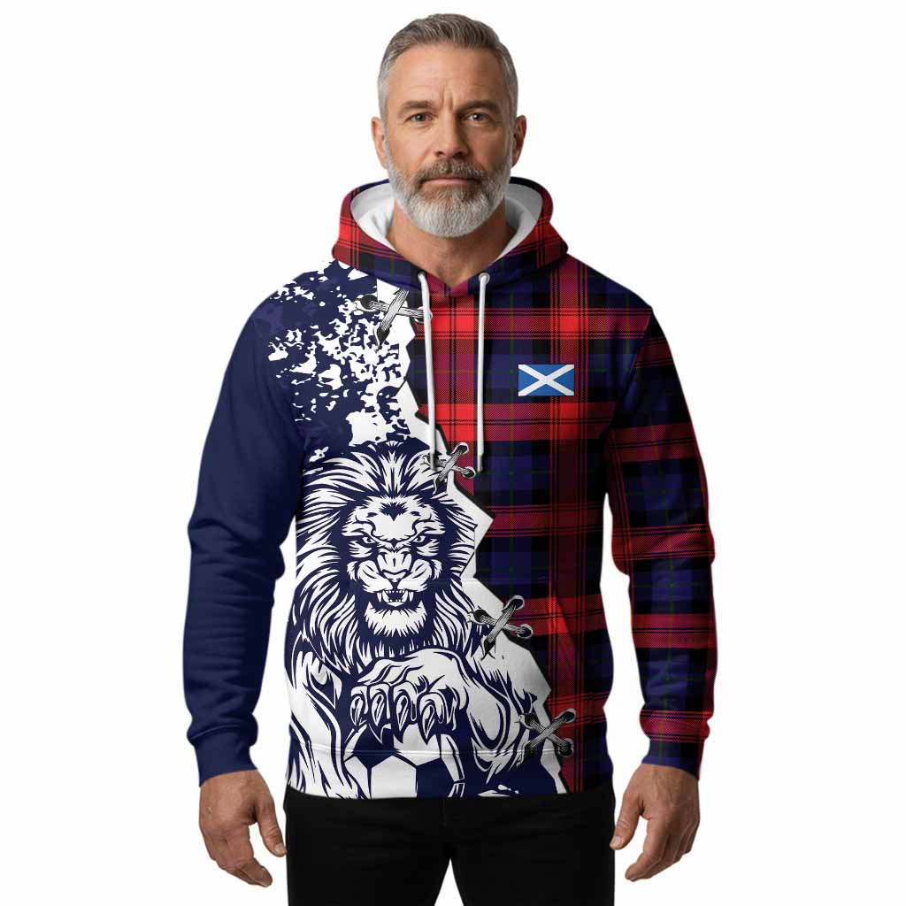 McLaughlin Tartan Scottish Hoodie Angry Lion With Soccer Ball Style