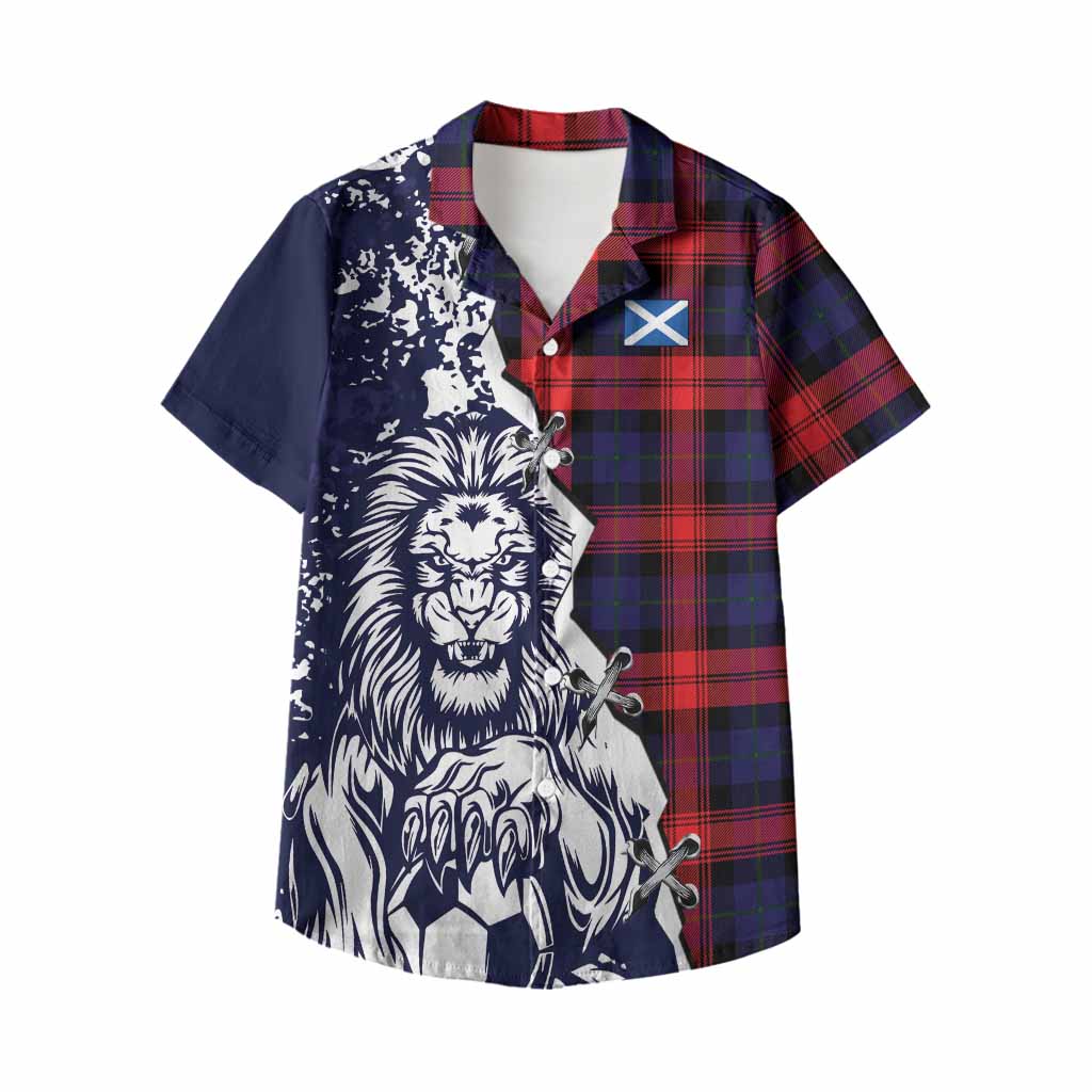 McLaughlin Tartan Scottish Kid Hawaiian Shirt Angry Lion With Soccer Ball Style