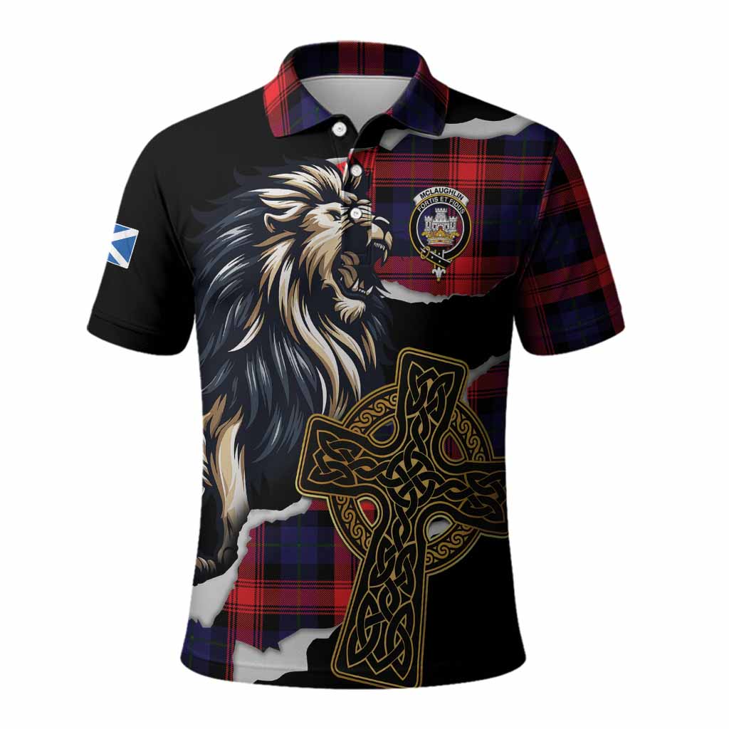 McLaughlin Tartan Scottish Polo Shirt Lion Celtic Heritage