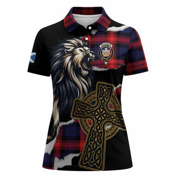 McLaughlin Tartan Scottish Women Polo Shirt Lion Celtic Heritage