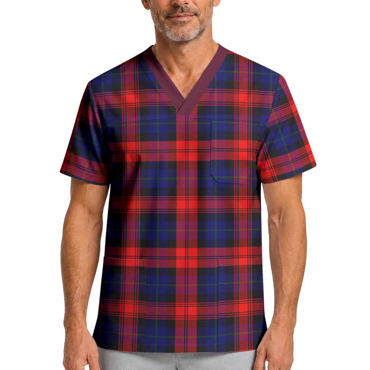 McLaughlin Tartan Scrub Top XL - Tartan Vibes Clothing