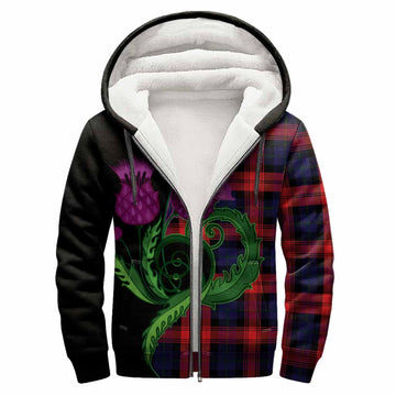 McLaughlin Tartan Sherpa Hoodie Traditional Scottish Thistle