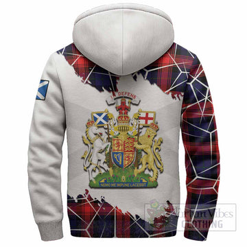 McLaughlin Tartan Sherpa Hoodie with Family Crest and Lion Rampant Grunge Style