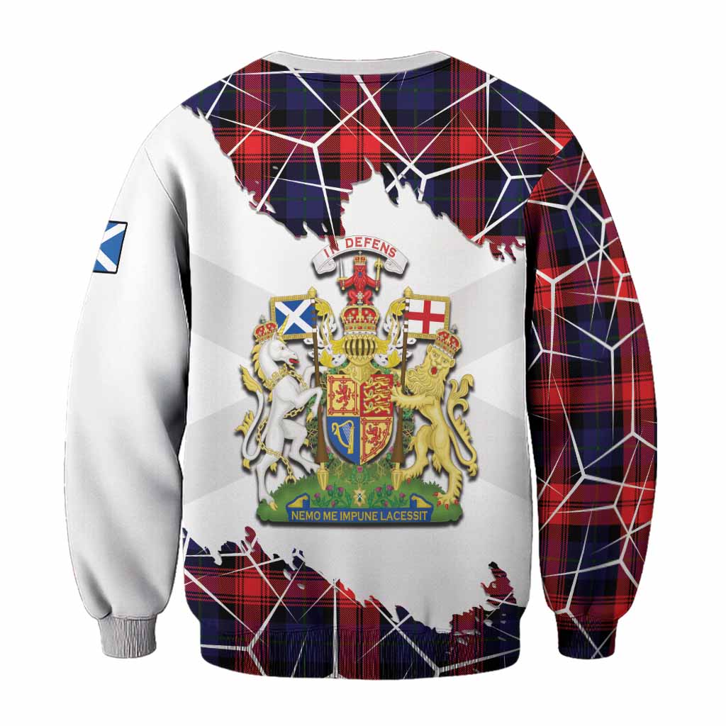 McLaughlin Tartan Sweatshirt with Family Crest and Lion Rampant Grunge Style