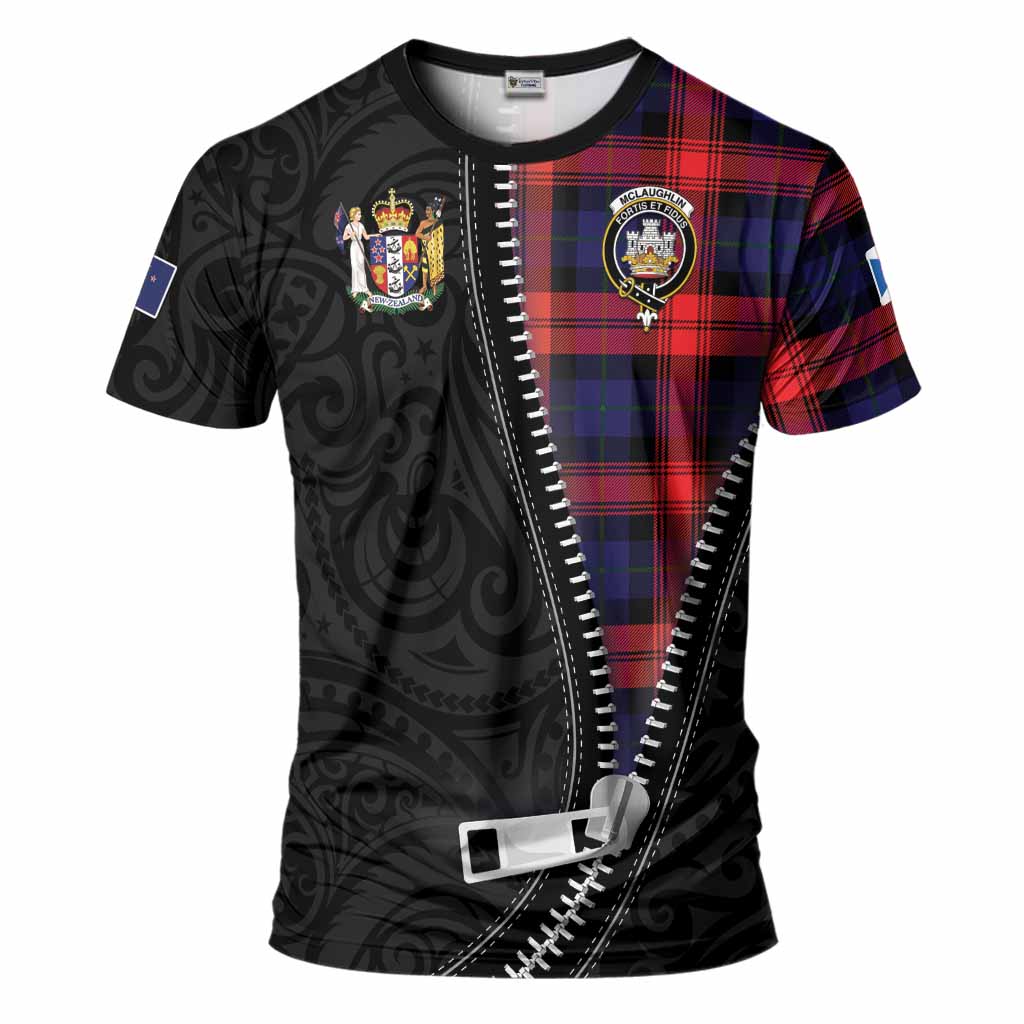 McLaughlin Tartan T-Shirt New Zealand Pattern Unique Zipper Stylized