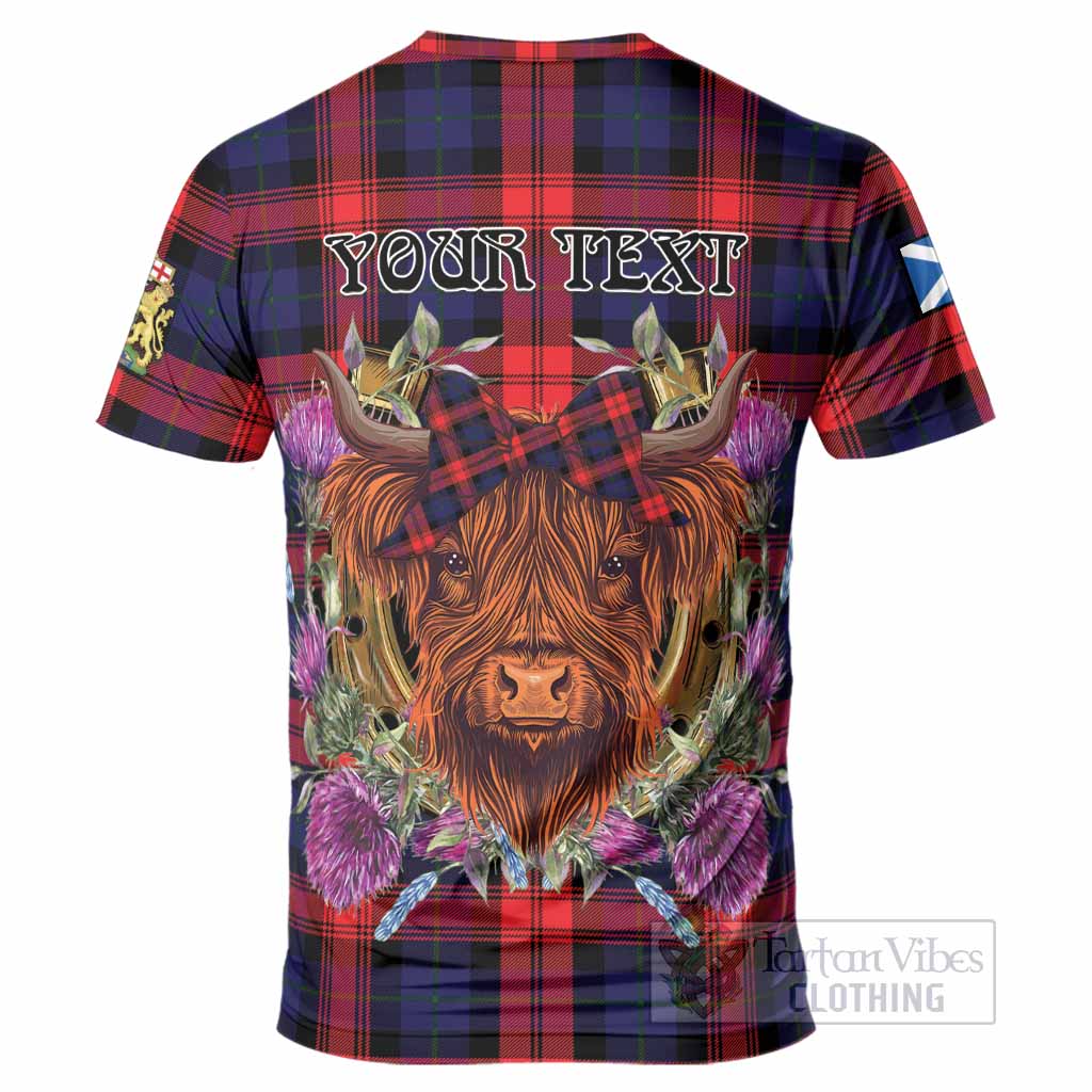 McLaughlin Tartan T-Shirt Scottish Thistle Heilan Coo