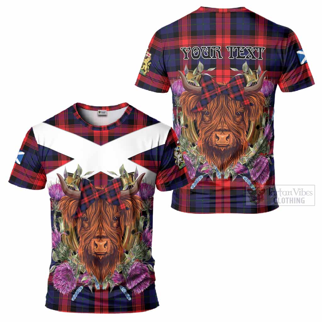 McLaughlin Tartan T-Shirt Scottish Thistle Heilan Coo