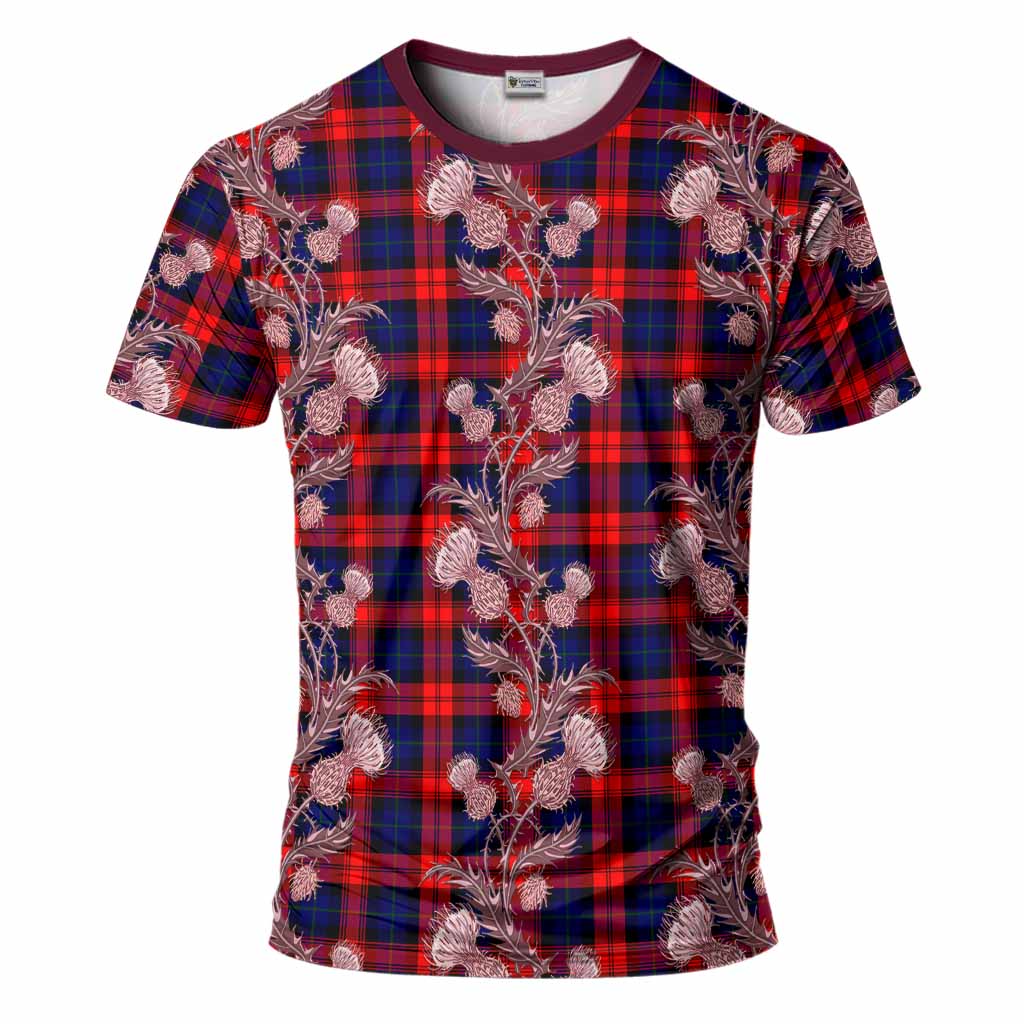 McLaughlin Tartan T-Shirt Seamless Scottish Thistle Flowers