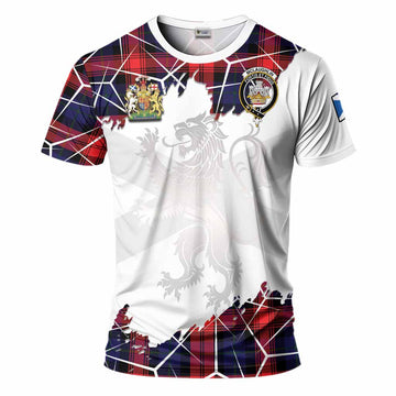 McLaughlin Tartan T-Shirt with Family Crest and Lion Rampant Grunge Style