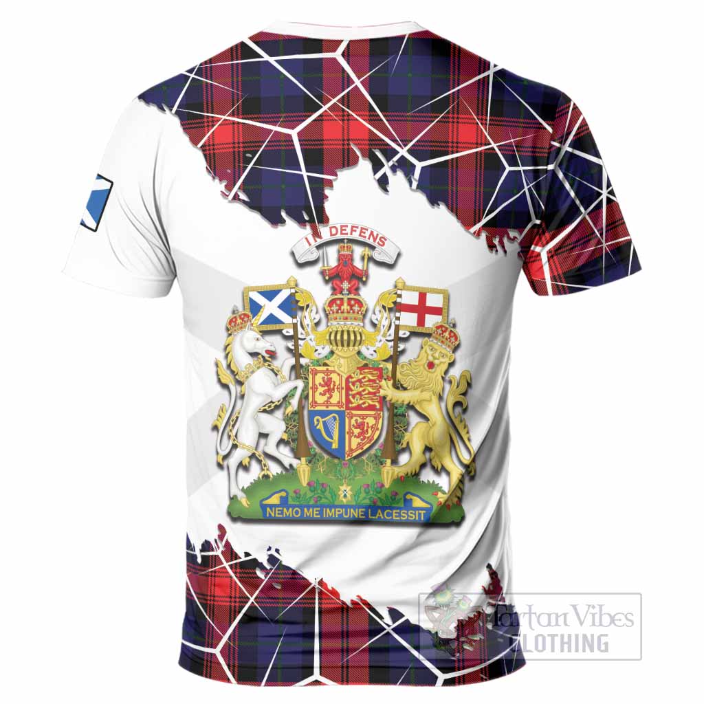 McLaughlin Tartan T-Shirt with Family Crest and Lion Rampant Grunge Style