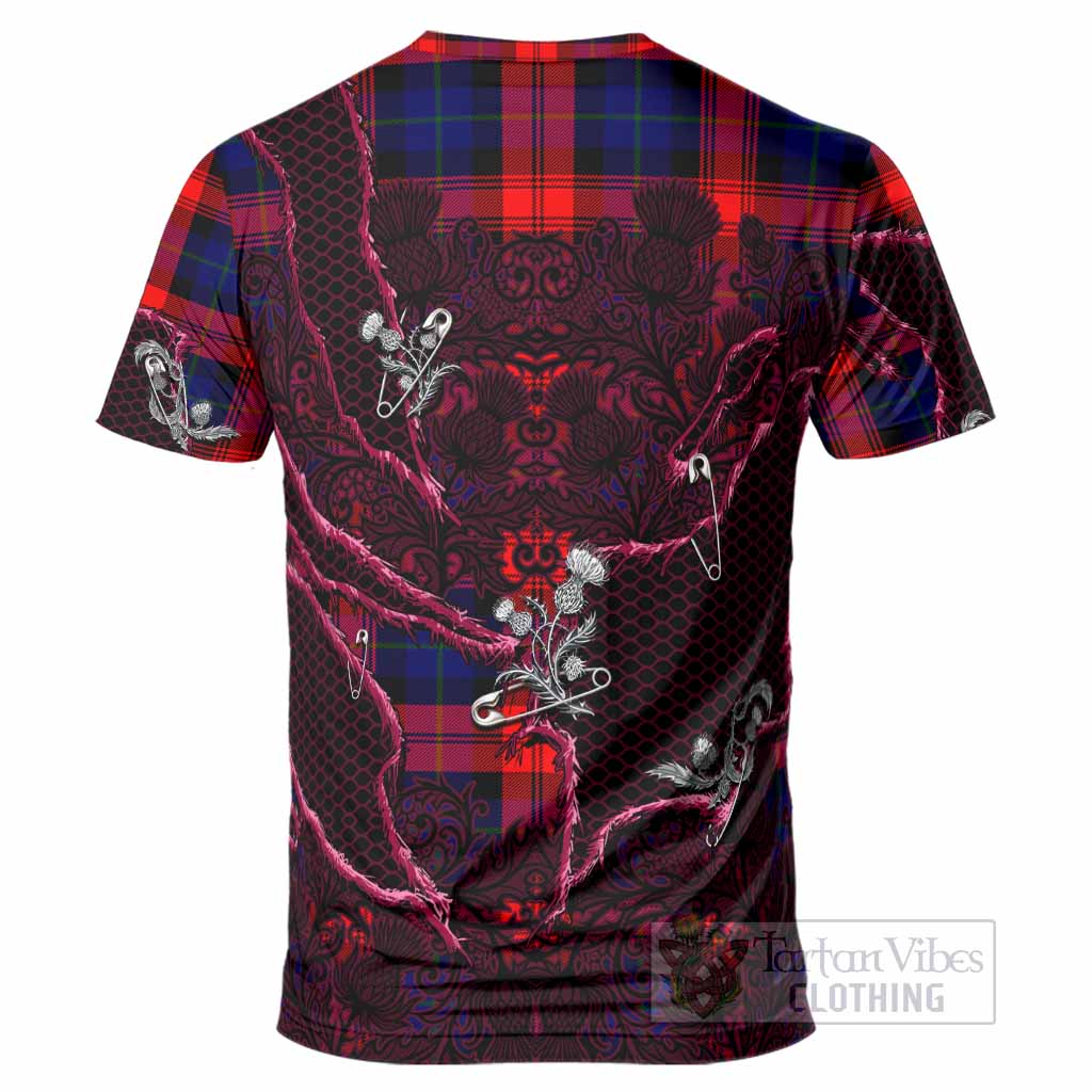 McLaughlin Tartan Thistle Dark Gothic T-Shirt - Tartan Vibes Clothing
