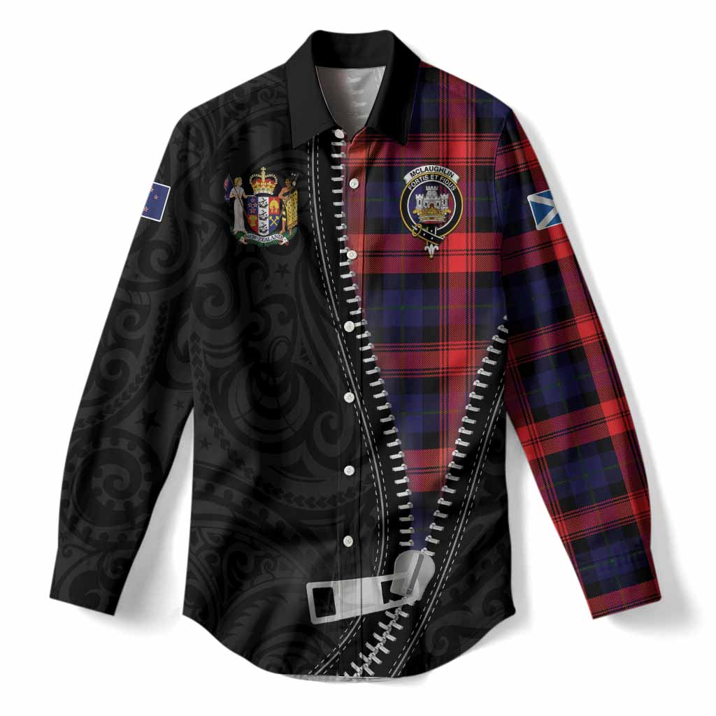 McLaughlin Tartan Women Casual Shirt New Zealand Pattern Unique Zipper Stylized