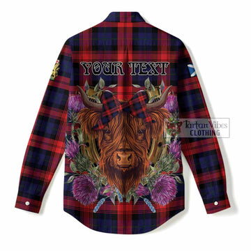 McLaughlin Tartan Women Casual Shirt Scottish Thistle Heilan Coo