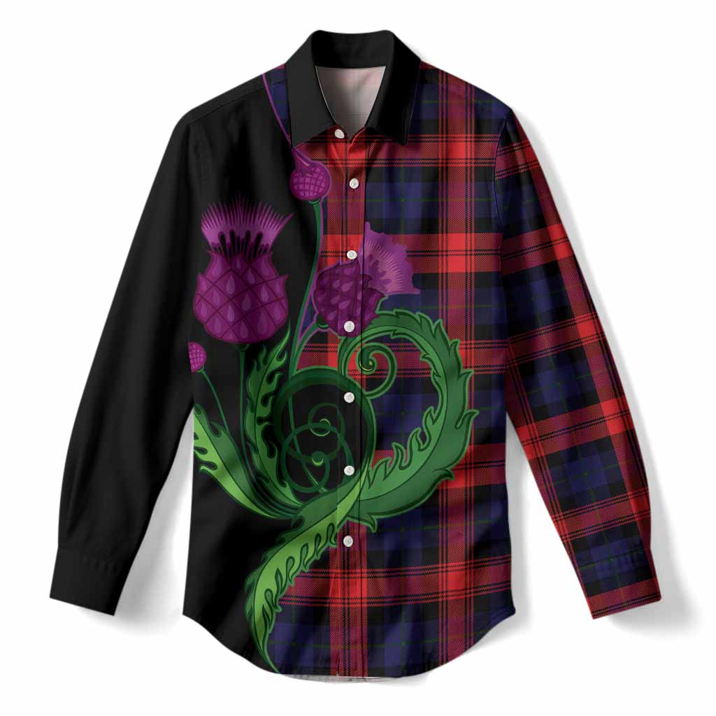 McLaughlin Tartan Women Casual Shirt Traditional Scottish Thistle