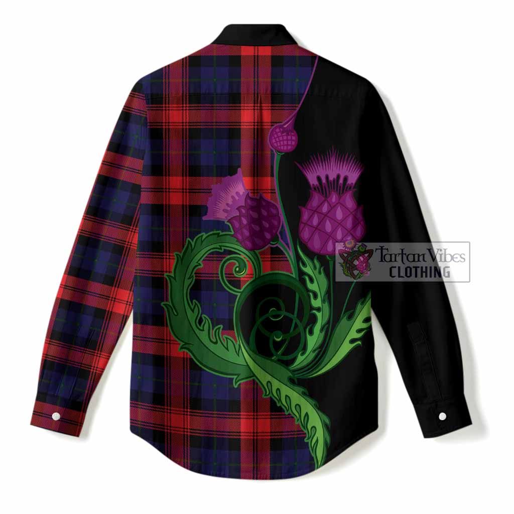 McLaughlin Tartan Women Casual Shirt Traditional Scottish Thistle