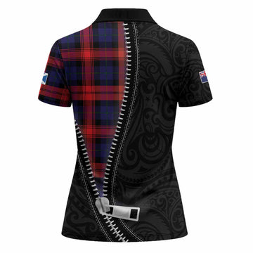 McLaughlin Tartan Women Polo Shirt New Zealand Pattern Unique Zipper Stylized