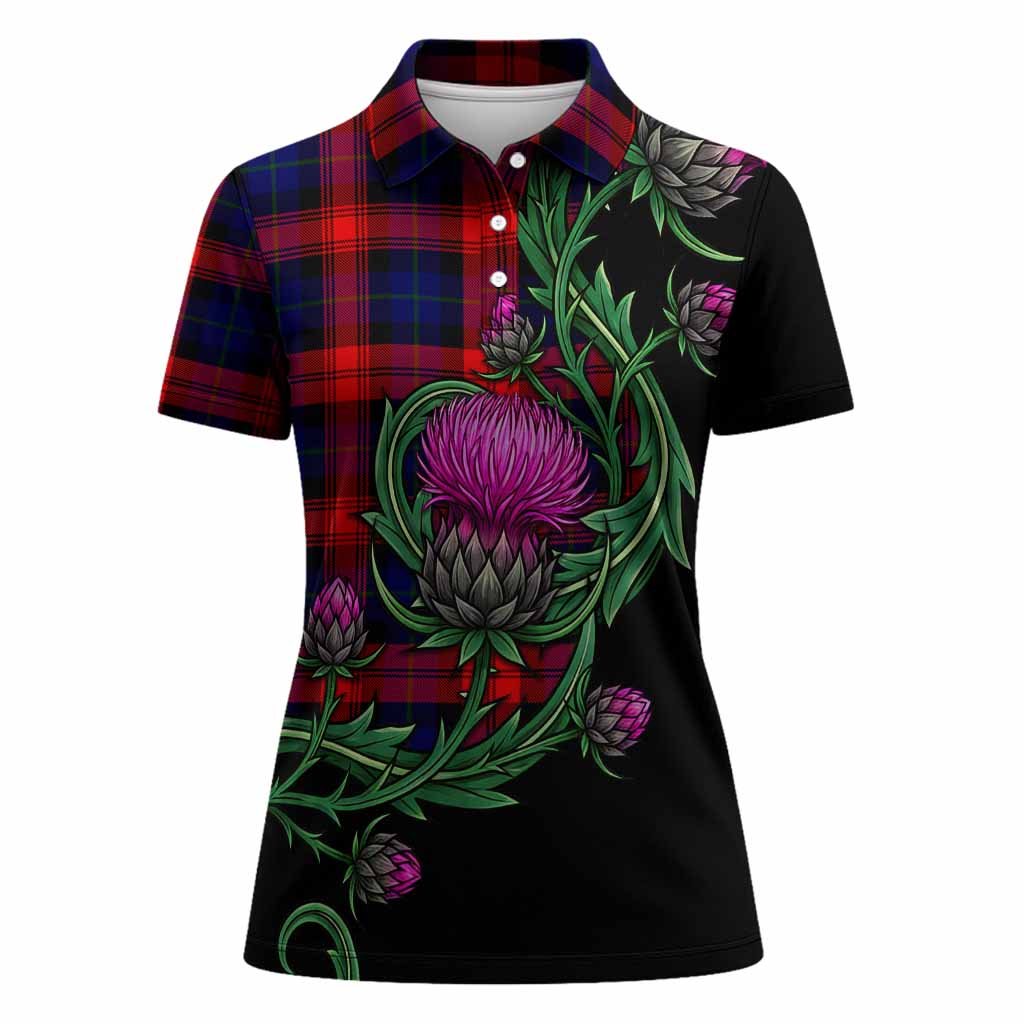 McLaughlin Tartan Women Polo Shirt Resilient Scottish Thistle