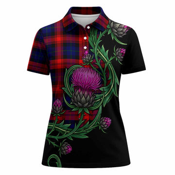 McLaughlin Tartan Women Polo Shirt Resilient Scottish Thistle