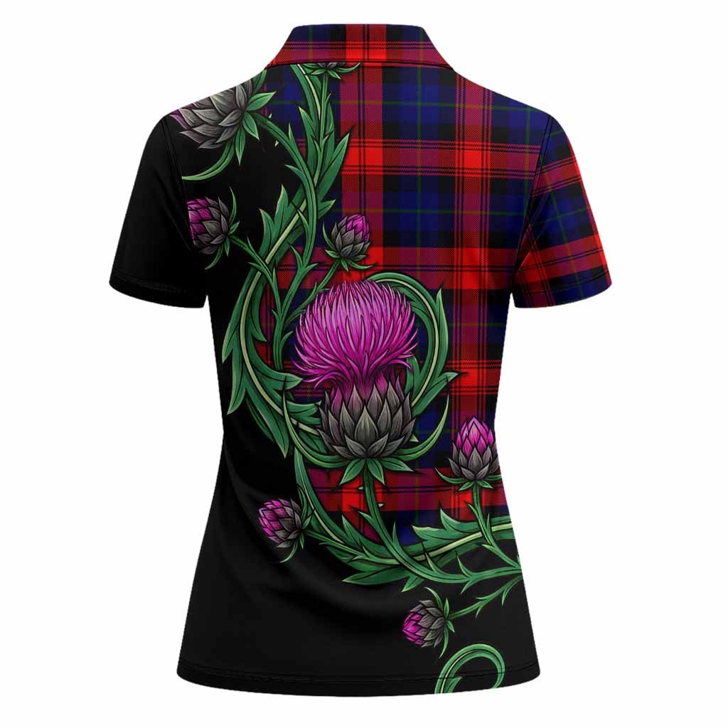 McLaughlin Tartan Women Polo Shirt Resilient Scottish Thistle