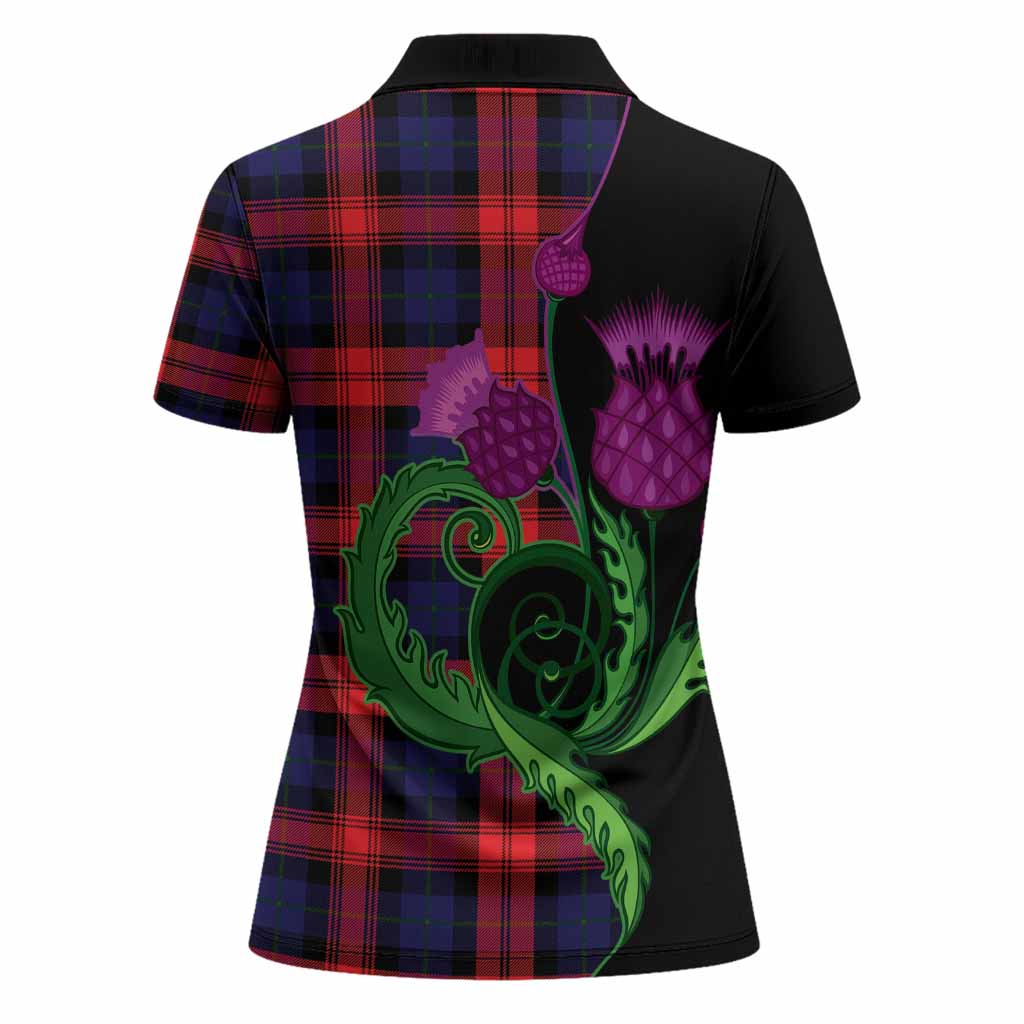 McLaughlin Tartan Women Polo Shirt Traditional Scottish Thistle