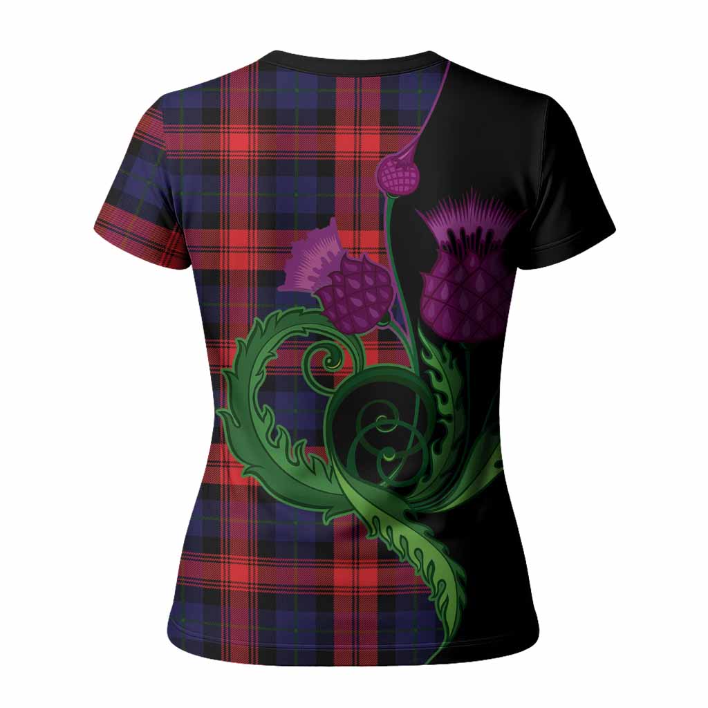 McLaughlin Tartan Women T shirt Traditional Scottish Thistle