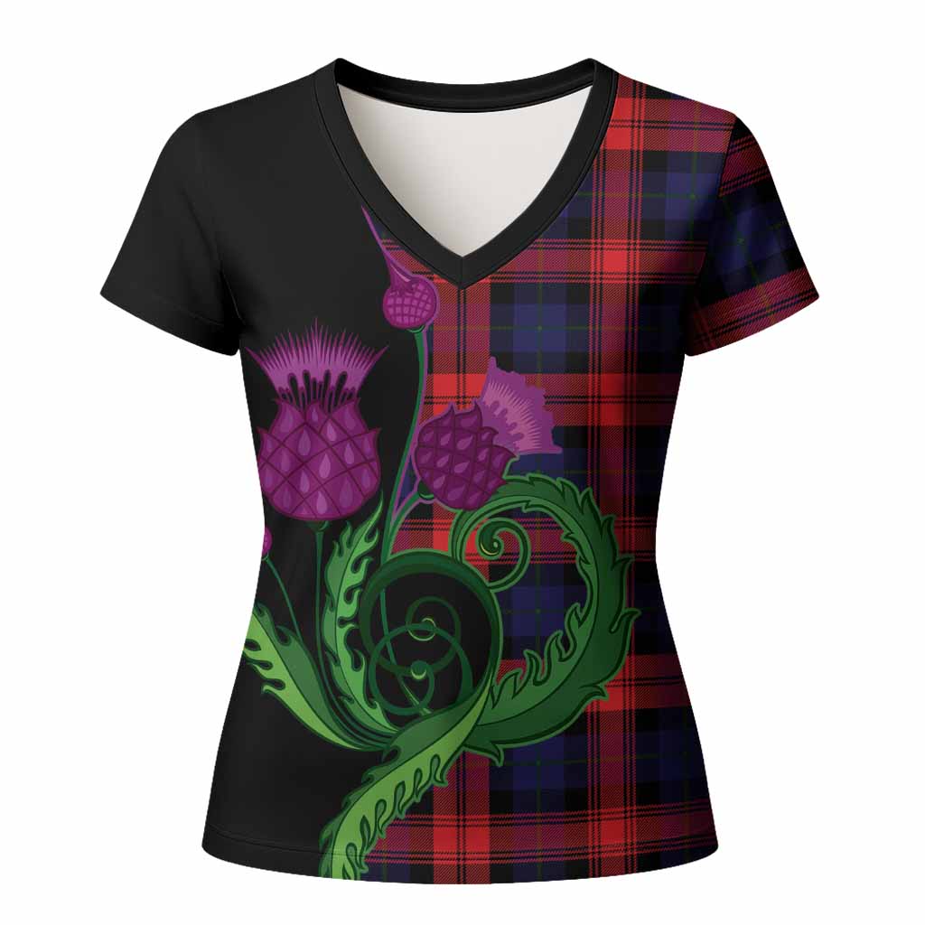 McLaughlin Tartan Women T shirt Traditional Scottish Thistle