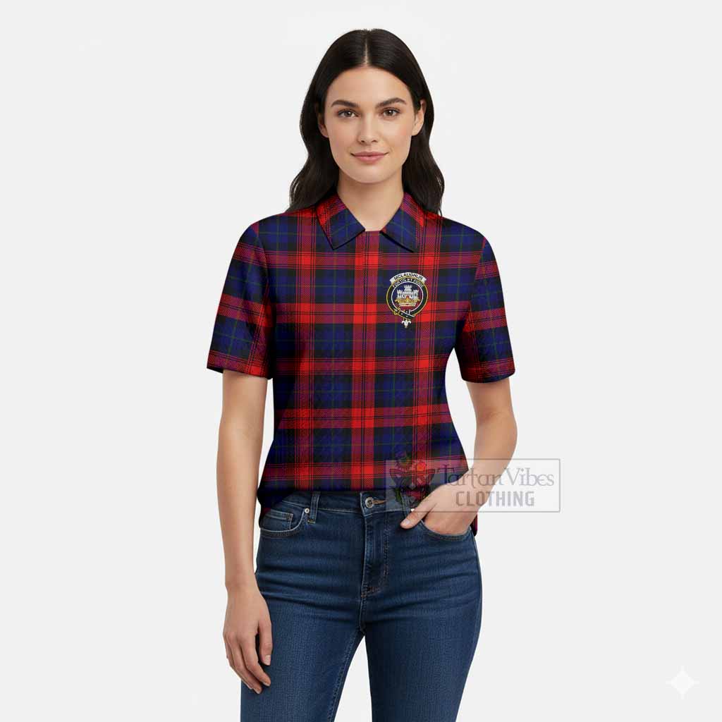 McLaughlin Tartan Women’s Polo Sweater Top with Family Crest