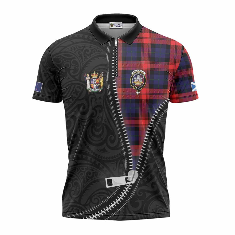 McLaughlin Tartan Zipper Polo Shirt New Zealand Pattern Unique Zipper Stylized
