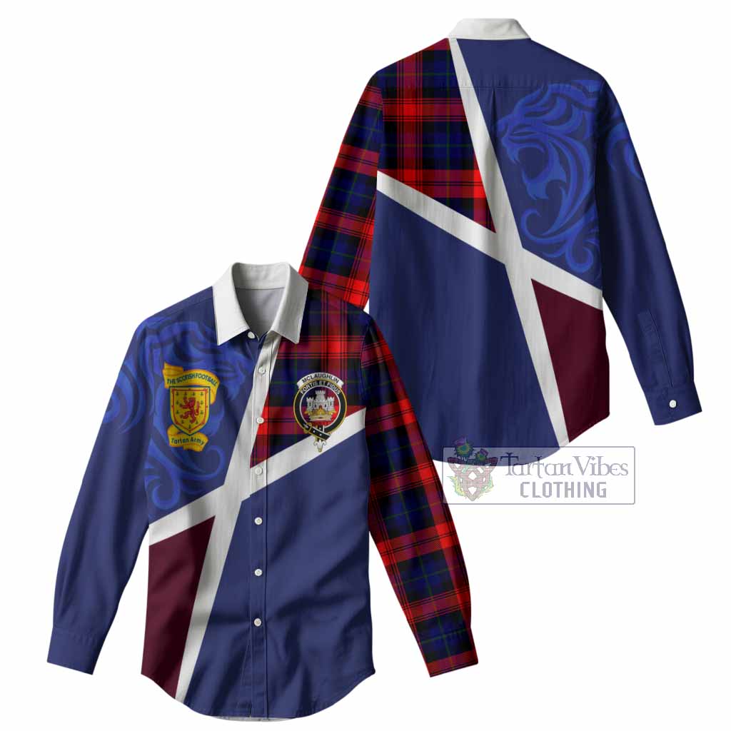McLaughlin The Scottish Football Crest Women Casual Shirt Lion-Tartan Army