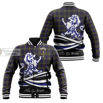 McLellan Tartan Baseball Jacket with Alba Gu Brath Regal Lion Emblem Unisex - Tartanvibesclothing Shop