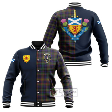 Tartan Vibes Clothing McLellan Tartan Baseball Jacket with Scottish Lion Royal Arm Half Style